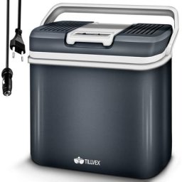 Tillvex - Glacière électrique 24L (Gris) Mini-frigidaire 230 v et 12 v pour camping avec voiture