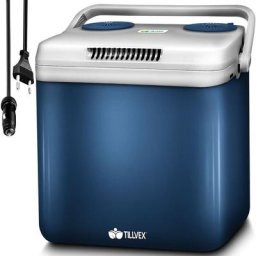 Tillvex - Glacière électrique 32 l (Bleu) Mini réfrigérateur 230 v et 12 v pour voiture camping
