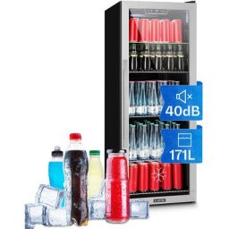 Klarstein - Beersafe 6XL Réfrigérateur 201 litres 5 étagères Porte en verre panoramique Acier