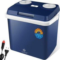 Glacière 32 L 12 V, prise 230 V, Mini-réfrigérateur, Glacière thermoélectrique, 32 Liter Navyblau