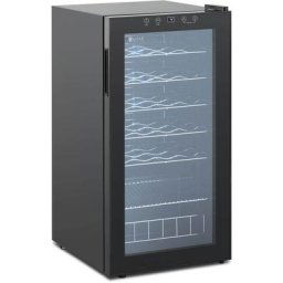 Royal Catering - Cave à Vin Frigo Boissons Réfrigérateur Bar Double Vitrage 88L Boitier Noir - Noir