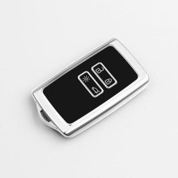 Marchfa Coque de clé en tpu pour Captur Clio Megane Kadjar Koleos 2 4 Boutons clé - Argenté