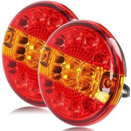 Modou - 2PCS 12/24v led Feu Arrière de Remorque de Lumière Rond Éclairage Hambourg pour Camion