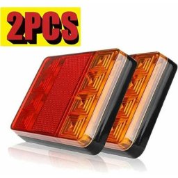 2PCS Feux Arrière pour Remorque Led Éclairage Arrière Lampe de Freinage Imperméable Universel