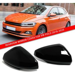 2 pièces/ensemble noir brillant rétroviseur latéral de voiture capuchons de couverture pour