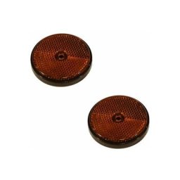 Cyclingcolors - 2x Catadioptre rond orange 60mm à visser réflecteur remorque tracteur voiture