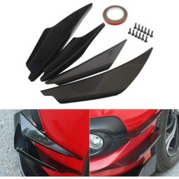4pcs Noir Pare-Chocs Avant Canards Diviseur Corps Diffuseur Ailerons Corps Spoiler Canard