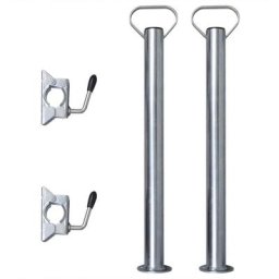 2 tubes de support et 2 pinces fendues pour roue de jauge 48 mm vidaXL