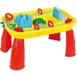 Table de sable et d'eau, Jaune et Rouge, Table Jeu d'Eau Construction Robuste a partir de 3 ans