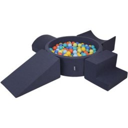Aire De Jeux En Mousse Avec Rond Piscine à Balles (200 Balles) Pour Enfants, Bleu
