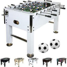 Table de baby-foot Leeds en 6 couleurs, incl. 4 ballons + 2 porte-boissons, env. 60 kg - blanc