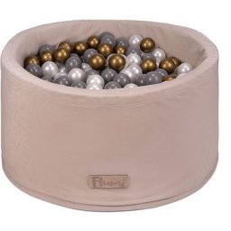 Piscine à balles enfant Flumi beige + 200 balles