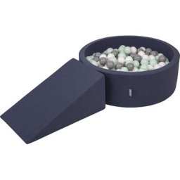Aire De Jeux En Mousse Avec Rond Piscine à Balles (100 Balles) Pour Enfants, Bleu