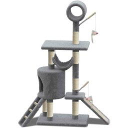 Vounot - Arbre à Chat 154cm avec Griffoir Plateforme Niche xxl Gris