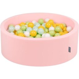 90X30cm/200 Balles ∅ 7Cm Piscine à Balles Pour Bébé Rond Fabriqué En ue, Rose:Blanc/Menthe/Vert