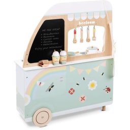 Beeloom - Cuisine pour enfants en bois, foodie truck, avec accessoires, +3 ans, couleur verte et