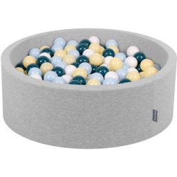 90X30cm/200 Balles ∅ 7Cm Piscine à Balles Pour Bébé Rond Fabriqué En ue, Gris Clair::Turquoise