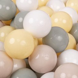 KiddyMoon 300 Balles/7Cm Balles Colorées Plastique Pour Piscine Enfant Bébé Fabriqué En EU, Beige