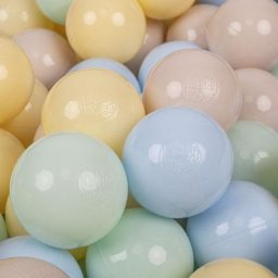 300 Balles/7Cm Balles Colorées Plastique Pour Piscine Enfant Bébé Fabriqué En eu, Beige Pastel/Bleu