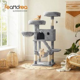 Songmics - feandrea Arbre à Chat, Tour de Jeux, Grand, Doux, Gris Bleuâtre par PCT162W01 - Gris