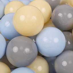700 Balles/7Cm Balles Colorées Plastique Pour Piscine Enfant Bébé Fabriqué En eu, Bleu Pastel/Jaune