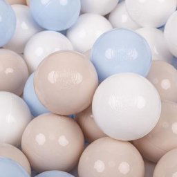 200 Balles/7Cm Balles Colorées Plastique Pour Piscine Enfant Bébé Fabriqué En eu, Beige Pastel/Bleu