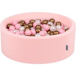 90X30cm/300 Balles ∅ 7Cm Piscine à Balles Pour Bébé Rond Fabriqué En ue, Rose:Rose Poudre/Perle/Or