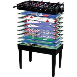 Table de jeu multi-jeux Mega 15 en 1, avec accessoires complets, table de jeu avec baby-foot,