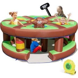 DREAMADE Jeu Gonflable Tape-Taupe Enfant 3+ Ans avec Marteau Gonflable Jouet Extérieur de