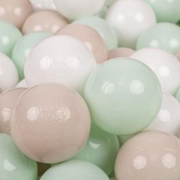 KiddyMoon 100 Balles/7Cm Balles Colorées Plastique Pour Piscine Enfant Bébé Fabriqué En EU, Beige