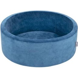 KiddyMoon Velours Piscine À Balles 90X30/Sansballes Pour Bébé Rond Fabriqué En EU, Bleu Lagune