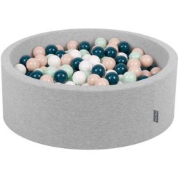 KiddyMoon 90X30cm/300 Balles ∅ 7Cm Piscine À Balles Pour Bébé Rond Fabriqué En UE, Gris