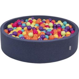 Piscine à Balles 120X30cm/200 Balles Grande Rond Pour Bébé, Bleu Foncé:Vert