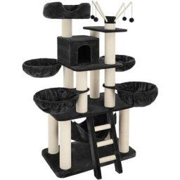 Tectake - griffoir, grattoir geant, cadre d´escalade pour chat - noir/blanc