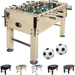 Table de baby-foot Leeds en 6 couleurs, incl. 4 ballons + 2 porte-boissons, env. 60 kg - décor bois