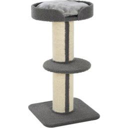 Pawhut - Arbre à chat avec griffoir centre d'activités 2 plateformes coussin gris - Gris