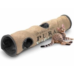 Tunnel pour chat Pura Vida 25x120 cm Brun et Anthracite 434/436455 D&d Multicolore