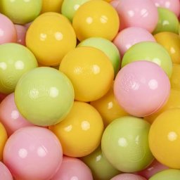 300 ∅ 7Cm Balles Colorées Plastique Pour Piscine Enfant Bébé Fabriqué En eu, Vert Clair/Jaune/Rose