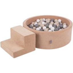 Velvet Aire De Jeux En Mousse Avec Rond Piscine à Balles Pour Enfants Piscine (200 Balles), Rose