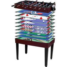 Table de jeu multi-jeux Mega 15 en 1, avec accessoires complets, table de jeu avec baby-foot,