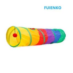 Tunnel pour chat,Tunnel interactif pour chat d'intérieur ,Pliable (Style s - Arc-en-ciel)