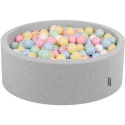 90X30cm/300 Balles ∅ 7Cm Piscine à Balles Pour Bébé Rond Fabriqué En ue, Gris Clair:Bleu