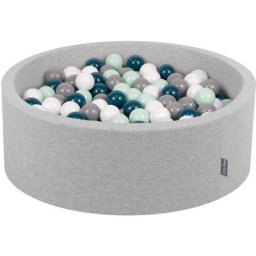 90X30cm/300 Balles ∅ 7Cm Piscine à Balles Pour Bébé Rond Fabriqué En ue, Gris Clair::Turquoise