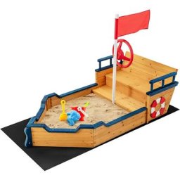 Bac à Sable Bateau pour Enfant,Bateaux de Sable Extérieurs avec Panneaux de Siège Amovibles,Bateau