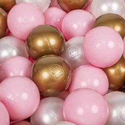 50 ∅ 7Cm Balles Colorées Plastique Pour Piscine Enfant Bébé Fabriqué En eu, Rose Poudré/Perle/Or