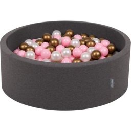 90X30cm/200 Balles ∅ 7Cm Piscine à Balles Pour Bébé Rond Fabriqué En ue, Gris Foncé:Rose