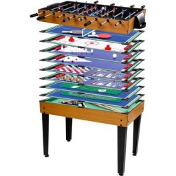 Table de jeu multi-jeux Mega 15 en 1, avec accessoires complets, table de jeu avec baby-foot,