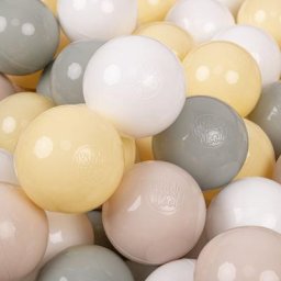 50 Balles/7Cm Balles Colorées Plastique Pour Piscine Enfant Bébé Fabriqué En eu, Beige Pastel/Vert