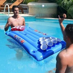 Mikamax - inflatable beer pong piscine beer pong gonflable jeu beer pong pool blue taille 145 x 60