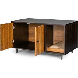 Maison pour Chat, Cabine de Toilette pour Chat avec Double Portes et Planche à Gratter pour Chats,